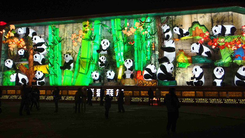 大型灯会灯组——熊猫拜年欣赏